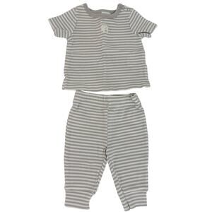 Starting Out Gray & White Striped Elephant 2 Piece Outfit Newborn